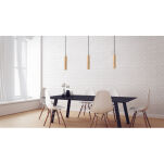 LAMPA  WISZĄCA LINO DREWNIANA TUBA NA CZARNEJ PODSUFITCE PROSTA ELEGANCKA SL.0636 SOLLUX - 5