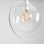 Lampa wisząca AURA WHITE szklana transparentna kula z białym wykończeniem ALDEX 1065G - 3