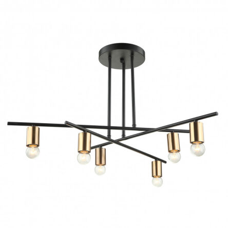 Lampa sufitowa NORMANI MDM3658/6 BK+BRO Italux Industrialna brązowo / czarna