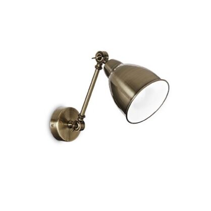 Kinkiet NEWTON AP1 BRĄZU Ideal Lux  027876   z metalu regulowane ramię i klosz w środku z szkliwa na zewnątrz brązowy