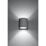 Kinkiet ORBIS Czarny SOLLUX  Lampa Ścienna NOWOCZESNY stal  SL.0486 beton - 2