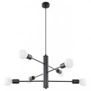Lampa wisząca DUOMO 6 SL.0305 Sollux stylowa lampa  wykonana ze stali malowanej proszkowo w kolorze czarnym 6 źródeł światłą