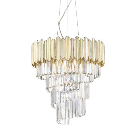 Lampa wisząca GLADIUS P0535-06C-F4J7 Zuma Line złota kryształowa