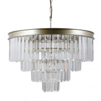Lampa wisząca VERDES PND-44372-8-CHMP-GLD Italux  szkło krystaliczne szampański złoty