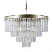 Lampa wisząca VERDES PND-44372-8-CHMP-GLD Italux  szkło krystaliczne szampański złoty