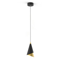 Lampa wisząca RAALTO PND-433128-1B Italux Stożek czarno-złoty LED 