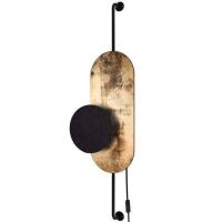 Kinkiet Wheel Lux I G9 z włącznikiem czarno/drewniany 8430