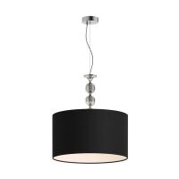 Lampa wisząca REA RLD93163-1B Zuma Line czarny okrągły abażur podstawa chromowana kryształowe kule
