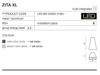 Lampa ścienna/kinkiet ZITA XL AZ2201 IP54 jasno/szara LED 6W geometryczny kształt - 3