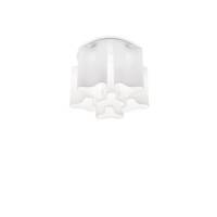 PLAFON Lampa sufitowa Compo biały 125503, przydymiona 172828 NOWOCZESNY IP20 SZKŁO Ideal Lux oprawa wisząca w kolorze białym i dymionym