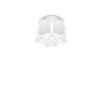 PLAFON Lampa sufitowa Compo biały 125503, przydymiona 172828 NOWOCZESNY IP20 SZKŁO Ideal Lux oprawa wisząca w kolorze białym i dymionym