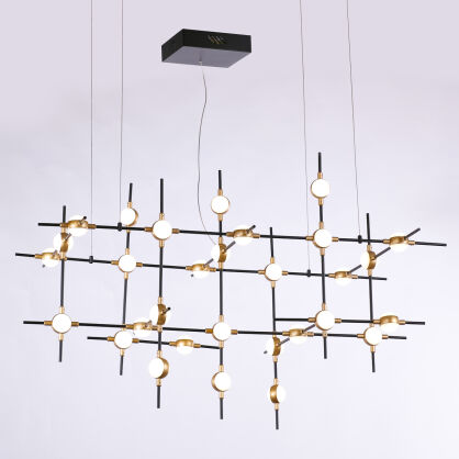 Lampa wisząca Provenza MD18001067-30A BG Italux imponująca czarno -złota