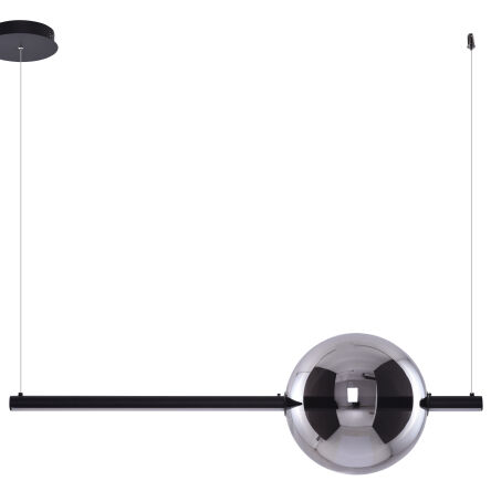 Lampa wisząca SANDRA 1 dimm AZ3351 Poprzeczna listwa lampa jest w stylu nowoczesnym czarna led  90 długości szklane klosze kule