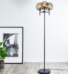 Lampa podłogowa CROWN 107947 Markslojd 3 dymione klosze czarny korpus włącznik ściemniacz  - 2