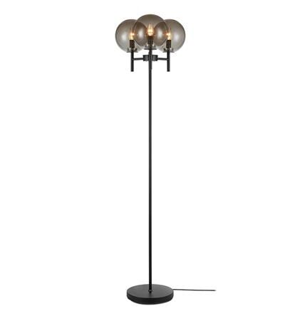 Lampa podłogowa CROWN 107947 Markslojd 3 dymione klosze czarny korpus włącznik ściemniacz 