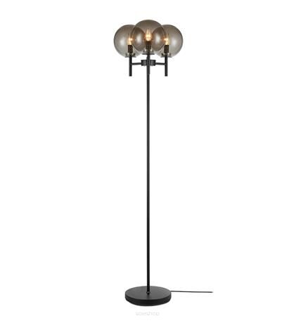 Lampa podłogowa CROWN 107947 Markslojd 3 dymione klosze czarny korpus włącznik ściemniacz 
