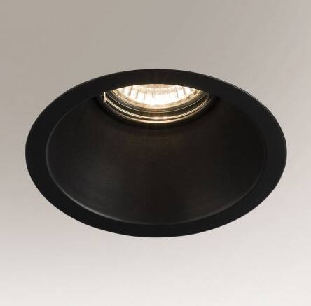 Lampa sufitowa wpuszczana   KAMI 3326  cz z metalu w kolorze czarnym nowoczesna GU10 okrągła