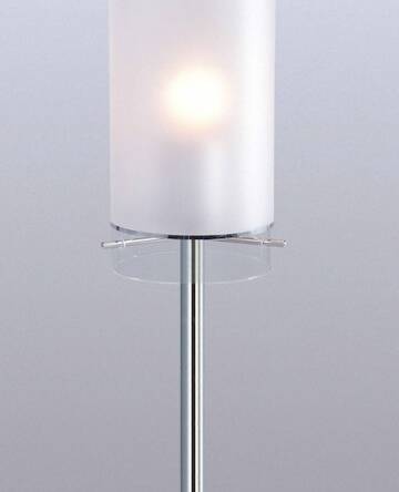 Lampa stołowa Vigo  MTM1560/1 Italux  nowoczesna lampa wykończenie w kolorze chromu klosz w kształcie tuby ze szkła mlecznego i transparentnego