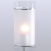 Lampa stołowa Vigo  MTM1560/1 Italux  nowoczesna lampa wykończenie w kolorze chromu klosz w kształcie tuby ze szkła mlecznego i transparentnego
