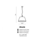 Lampa wisząca ALICANTE WHITE AZzardo AZ2293 biały abażur z akrylową przesłoną nowoczesny  50 cm średnicy ścięty stożek 　 - 3