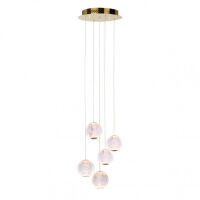 Lampa wisząca Rosario PND-12220121-5A-GD Nowoczesna złota transparentne kule