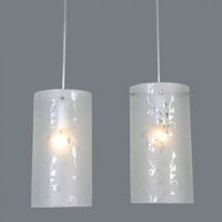 Lampa wisząca Rico MDM1587/2A Italux nowoczesna lampa wykończenie w kolorze chromu klosze w kształcie tub ze szkła z dekoracyjnymi motywami kwiatowymi