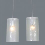 Lampa wisząca Rico MDM1587/2A Italux nowoczesna lampa wykończenie w kolorze chromu klosze w kształcie tub ze szkła z dekoracyjnymi motywami kwiatowymi