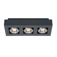 Lampa sufitowa CASEMIRO IT8002S3-BK/AL Italux POTRÓJNA NATYNKOWA ALUMINIUM / CZARNA  WYKONANA Z METALU I ALUMINIUM GU10