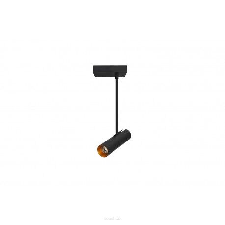 Lampa Sufitowa LENS SQUARE AZ3515 Azzardo czarno/złota tuba na nóżce ruchoma prostokątna podsufitka