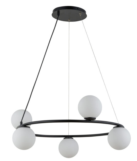 Lampa wisząca GAMA 33383 SIGMA czarno-biała metal szkło