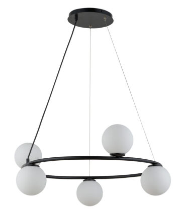 Lampa wisząca GAMA 33383 SIGMA czarno-biała metal szkło