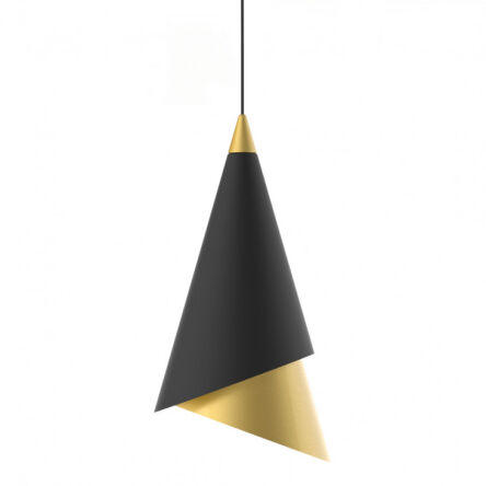 Lampa wisząca RAALTO PND-433128-1A Italux modern czarno/ złota stożek