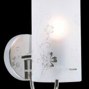 Kinkiet Valve MBM1672/1  Italux  nowoczesna lampa wykończenie w kolorze chromu klosz w kształcie tuby ze szkła z dekoracyjnym motywem kwiatowym