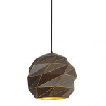 Lampa wisząca PALERMO PND-2424-1S-GR+GD Italux szaro- złota śr. 23 cm - 2