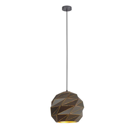 Lampa wisząca PALERMO PND-2424-1S-GR+GD Italux szaro- złota śr. 23 cm