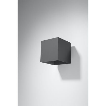 Kinkiet QUAD lampa ścienna ANTRACYT nowoczesna MINIMALISTYCZNA  KOSTKA idealna do salonu sypialni