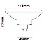 Żarówka LED GU10 ES111 AR111 15W = 140W 1150lm 45 stopni 3000K biała ciepła - 2