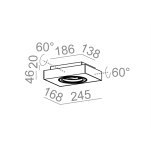 Lampa sufitowa natynkowa Sleek 111x1 Distance prostokąt AQForm - 2