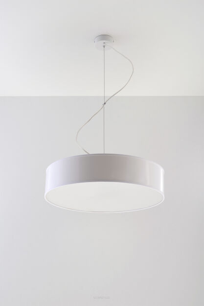 Elegancka Lampa Sufitowa Koło Wisząca ARENA 45  SL. 0120 klosz z tworzywa sztucznego w kolorze białym w kształcie walca