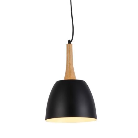 Lampa wisząca Prato BK AZzardo FLPR20BK AZ1332 z metalu w kolorze czarnym i drewna nowoczesna do kuchni