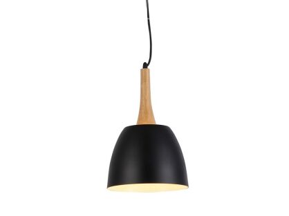 Lampa wisząca Prato BK AZzardo FLPR20BK AZ1332 z metalu w kolorze czarnym i drewna nowoczesna do kuchni
