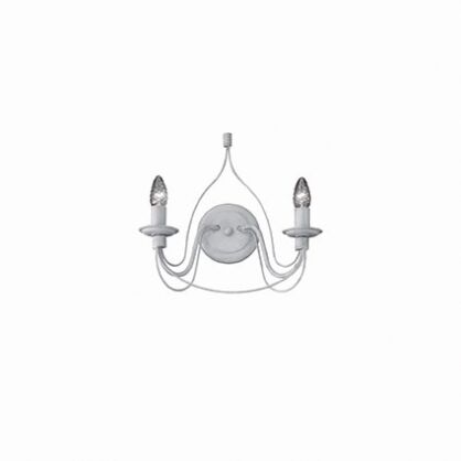 Kinkiet Corte AP2 BIANCO ANTICO Ideal Lux  028460  rama z  metalu wykończenia o charakterze antyczno-podobnym w kolorze białym