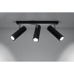 PLAFON DIREZIONE 3 CZARNY SOLLUX  Lampa Ścienna NOWOCZESNY stal  SL.0501 metalowa lampa  SOLLUX LIGHTING tuby - 2