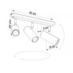 PLAFON DIREZIONE 3 CZARNY SOLLUX  Lampa Ścienna NOWOCZESNY stal  SL.0501 metalowa lampa  SOLLUX LIGHTING tuby - 4