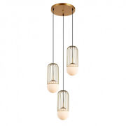 Lampa wisząca MATTY MDM-3939/3 GD Italux ZŁOTA METALOWA OPRAWA 3 ZWISY OKRĄGŁA PODSUFITKA 