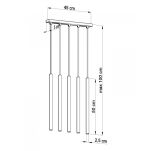 LAMPA WISZĄCA PASTELO 5 Biała Rura Walec Led SOLLUX  Lampa Ścienna NOWOCZESNY stal  SL.0468 metalowa lampa  - 4