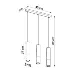Lampa wisząca LOOPEZ SL.0948 Sollux 3x GU10 czarna miedź listwa - 2