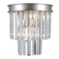Kinkiet VERDES WL-44372-2A-SLVR-BRW Italux Srebrny szkło krystaliczne 