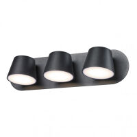 KINKIET KUOLA  Italux MB1350-3 BK Potrójna oprawa ścienna CZARNA LED  IP20