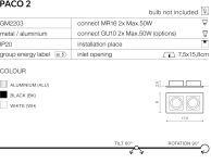 Lampa sufitowa wpuszczana nowoczesna czarna Paco 2 AZzardo GM2201 BK AZ0800 - 2